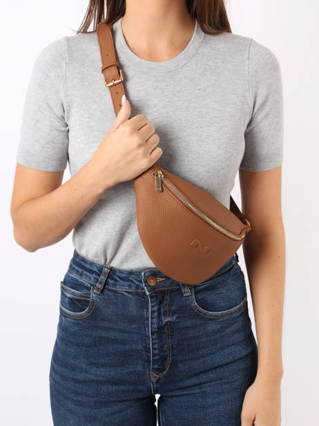 Sac Banane Small Derby Cuir Nathan baume Marron n city 25 vue secondaire 1