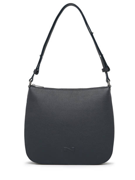 Sac Porté épaule Lou Cuir Nathan baume Bleu egee 5