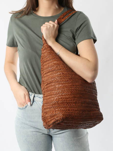 Sac PortÃ© Ã©paule Heritage Cuir Biba Marron heritage RUB1L vue secondaire 1