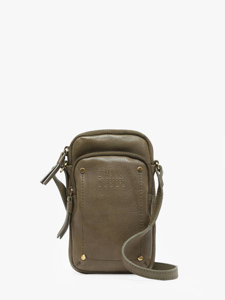 Ccrossbody  Phone Case Leather Basilic pepper Green boston BBOS04