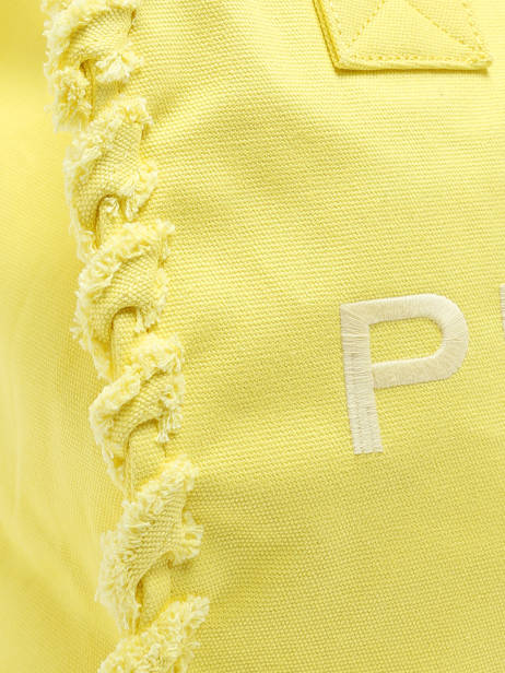 Sac Porté épaule Logo Shopper Coton Pinko Jaune logo shopper A1WQ vue secondaire 5