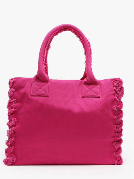 Sac PortÃ© Ã©paule Logo Shopper Coton Pinko Rose logo shopper A1WQ vue secondaire 4