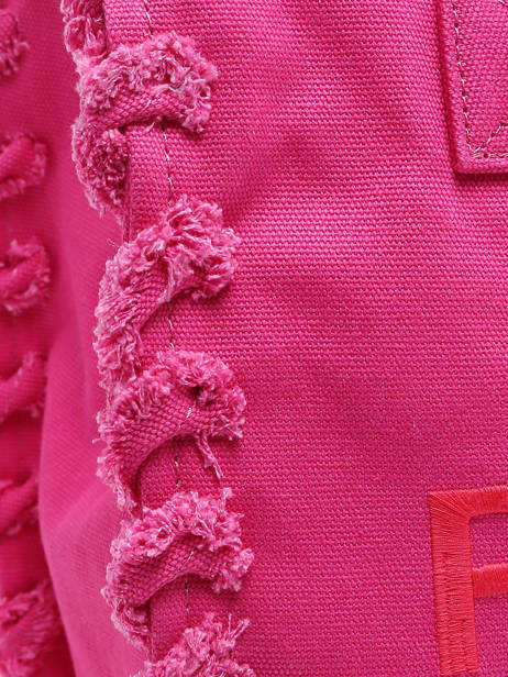 Sac PortÃ© Ã©paule Logo Shopper Coton Pinko Rose logo shopper A1WQ vue secondaire 5