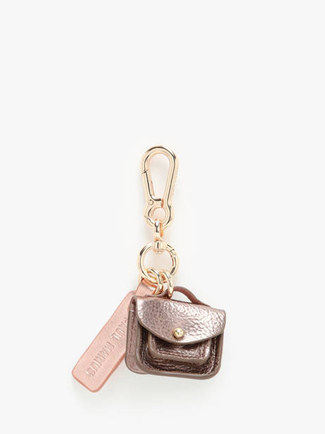 Leather Breloque 1960 Key Chain Paul marius Pink breloque BRELOQUE other view 1