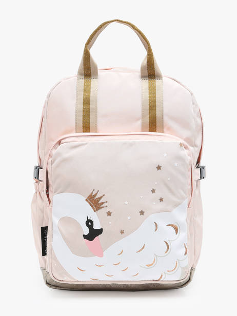 1 Compartment Backpack Caramel et cie Pink boheme FI