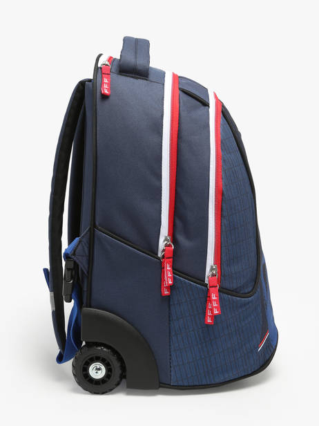 2-compartment Wheeled Schoolbag Federat. france football Blue fff 23CX204R other view 2