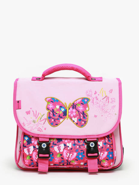 2-compartment Satchel Snowball Pink butterfly 46435