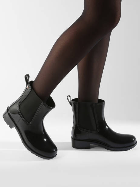 Bottes De Pluie Tommy hilfiger Noir women 8213BDS vue secondaire 1