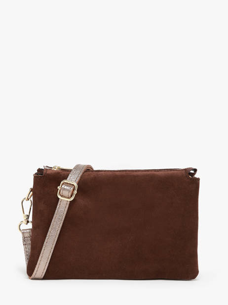 Sac BandouliÃ¨re Velvet Cuir Milano Marron velvet VE24061