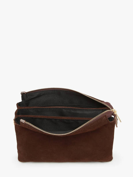 Sac BandouliÃ¨re Velvet Cuir Milano Marron velvet VE24061 vue secondaire 3