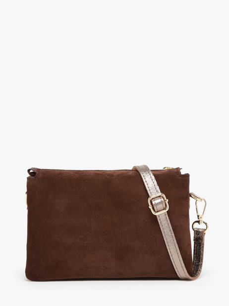 Sac BandouliÃ¨re Velvet Cuir Milano Marron velvet VE24061 vue secondaire 4