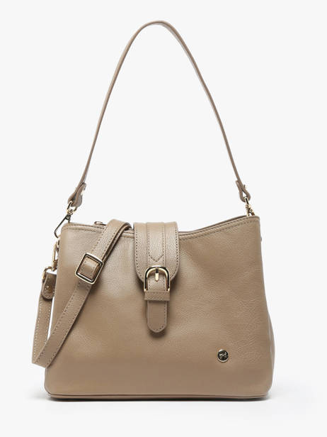 Sac PortÃ© Ã©paule Luna Cuir Hexagona Marron luna 6820081
