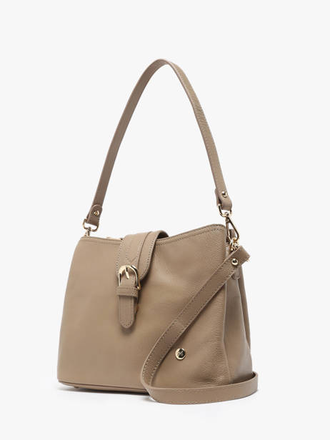 Sac PortÃ© Ã©paule Luna Cuir Hexagona Marron luna 6820081 vue secondaire 2