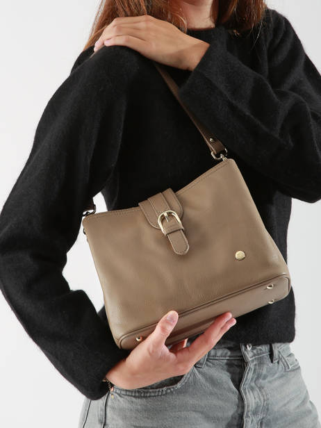Sac PortÃ© Ã©paule Luna Cuir Hexagona Marron luna 6820081 vue secondaire 1