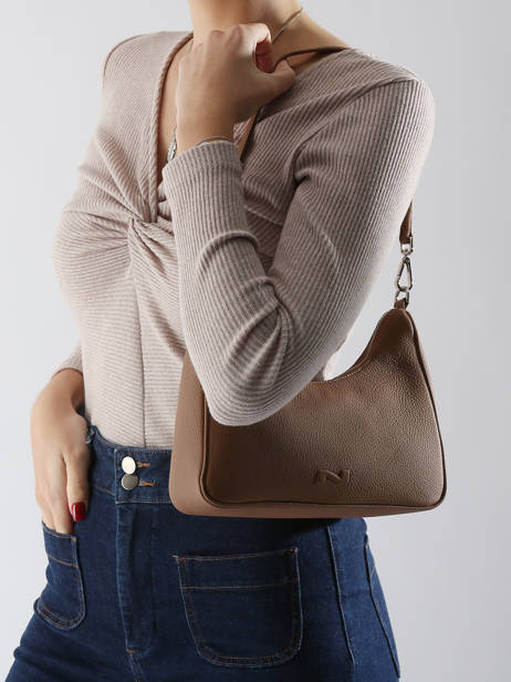 Sac Bandoulière Brasilia Cuir Nathan baume Marron n city 41 vue secondaire 1