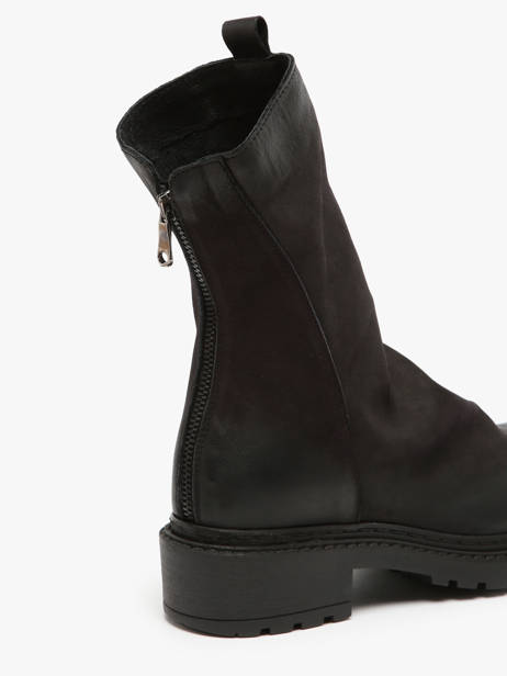 Bottines Biker En Cuir Metisse Noir women Bottines en nubuck. vue secondaire 3