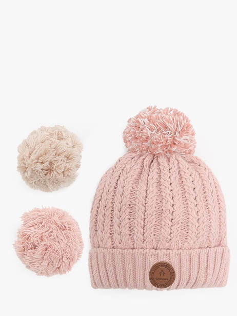 Hat With Removable Pompom Cabaia Pink hats MOSCOWMU