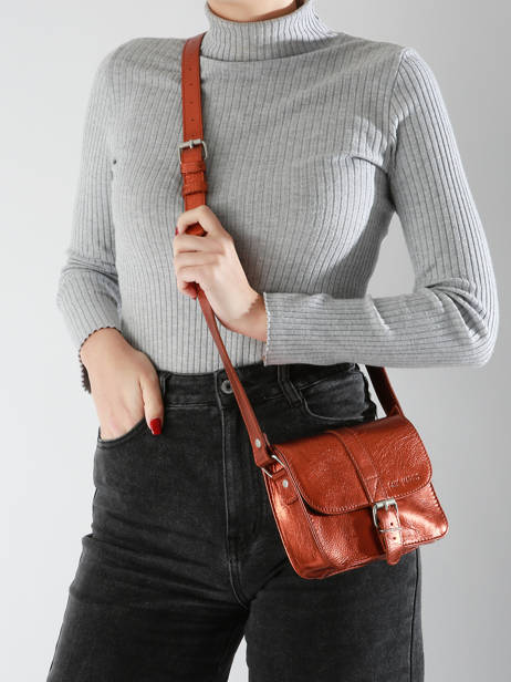 Sac BandouliÃ¨re L'essentiel Ginger Cuir Paul marius Orange ginger ESSENGIN vue secondaire 1