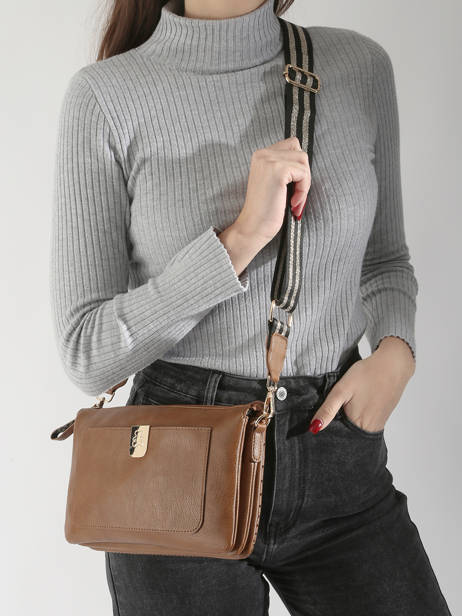 Sac BandouliÃ¨re Ajoure Lulu castagnette Marron ajoure WINTER vue secondaire 1