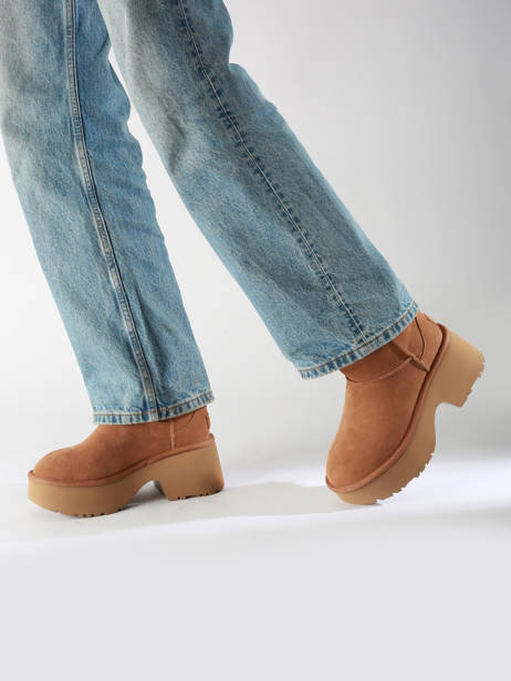 Boots Classic Ultra Mini Semelle Compensée En Cuir Ugg Marron women 1158311 vue secondaire 1
