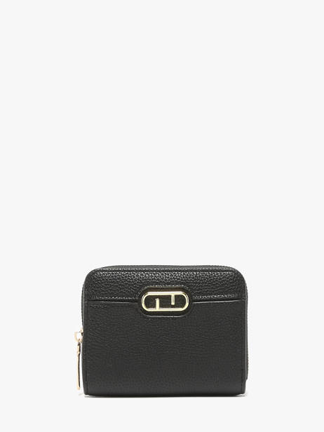 Coin Purse With Card Holder Miniprix Black grained 78SM2645