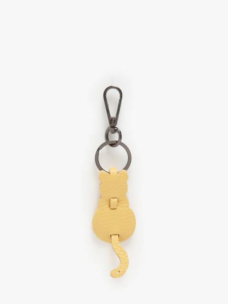 Porte-clefs Chat Cuir Milano Jaune caviar CA24125