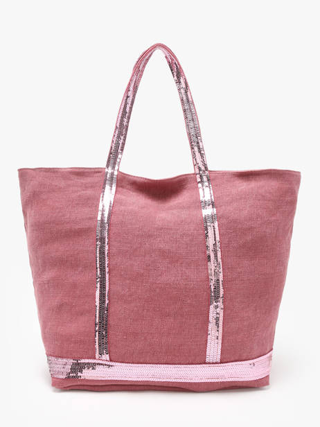 Zipped Linen Tote Bag Le Cabas Sequins Vanessa bruno Pink cabas lin 31V40409 other view 4