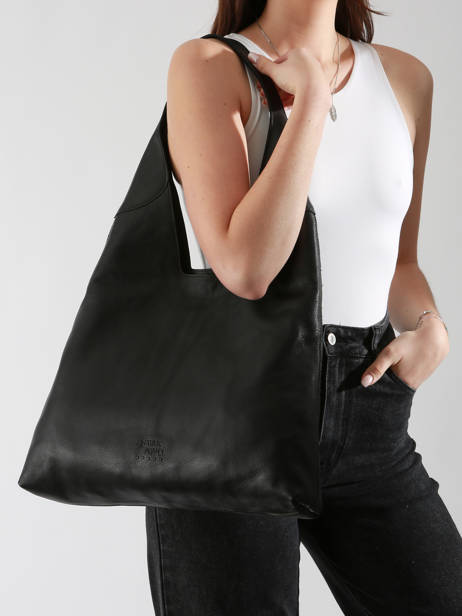 Sac Porté épaule Cow Cuir Basilic pepper Noir cow BCOW2L vue secondaire 1