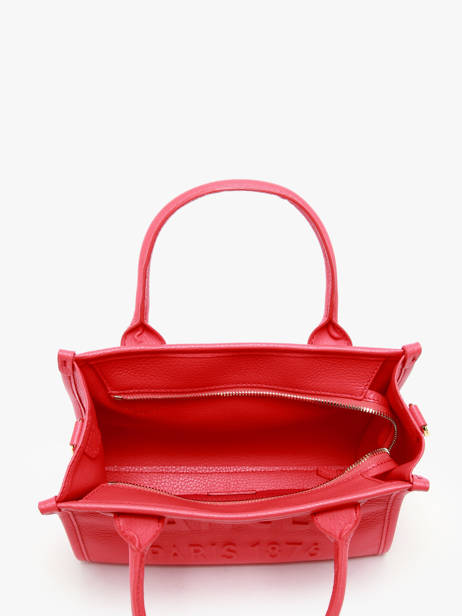 Small Leather Jour Tote Bag Lancel Red jour A12995 other view 3