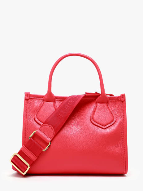 Small Leather Jour Tote Bag Lancel Red jour A12995 other view 4