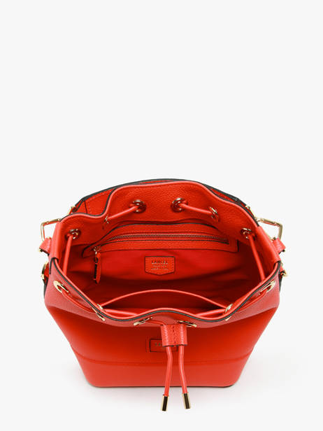 Small Leather Bucket Bag Ninon Lancel Orange ninon A10922 other view 3