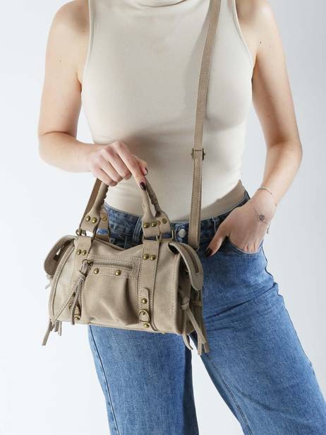 Shoulder Bag Velvet Leather Milano Beige velvet VE24093 other view 1