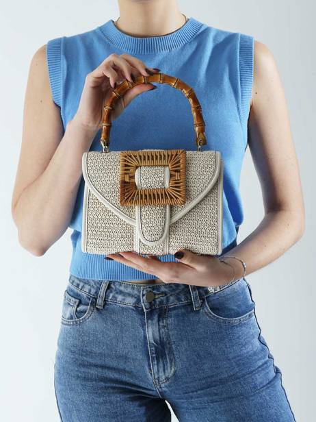 Sac BandouliÃ¨re CÃ©line PoignÃ©e Bambou Laurent david Blanc ld bags 956 vue secondaire 1