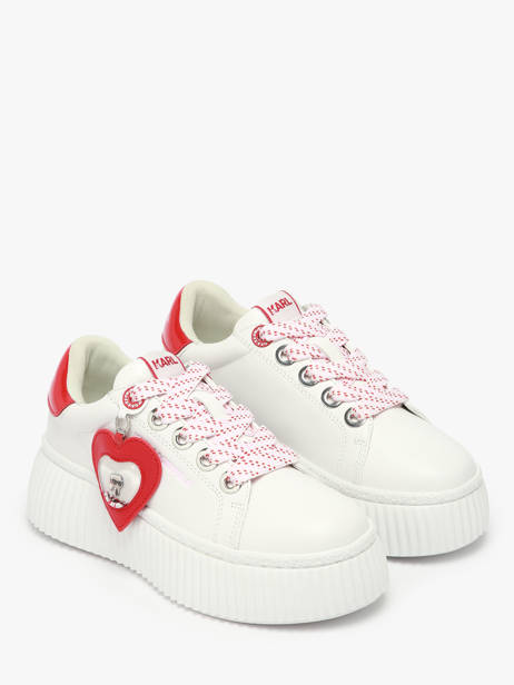 Sneakers Kreeper Low Valentine En Cuir Karl lagerfeld Blanc women KL42314V vue secondaire 2