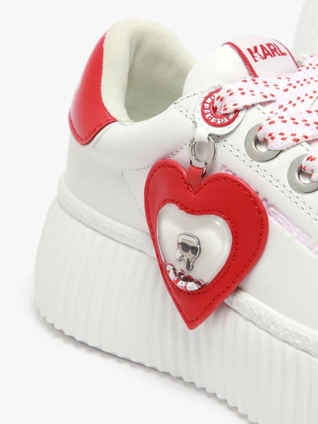 Sneakers Kreeper Low Valentine En Cuir Karl lagerfeld Blanc women KL42314V vue secondaire 3
