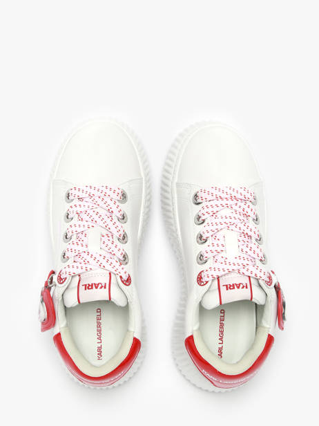 Sneakers Kreeper Low Valentine En Cuir Karl lagerfeld Blanc women KL42314V vue secondaire 4