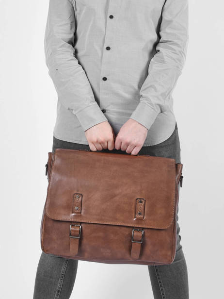 Porte Documents (main) Basilic pepper Marron traveler BTRA02 vue secondaire 1