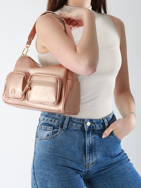 Sac PortÃƒÂ© ÃƒÂ©paule City Lulu castagnette Rose city YASIN vue secondaire 1