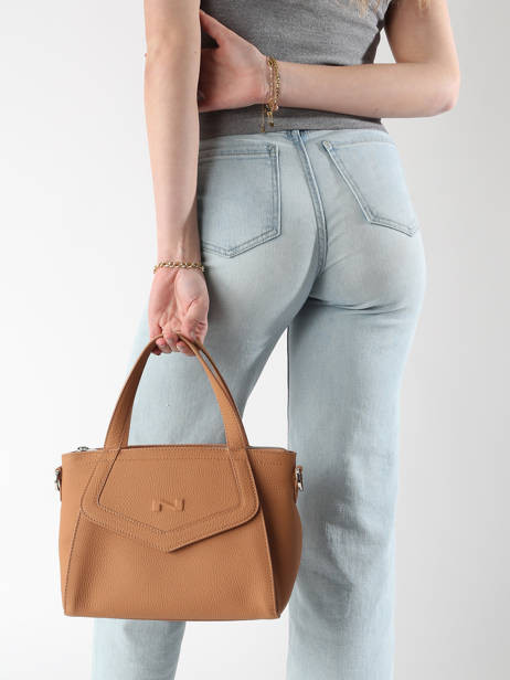 Sac Ã  Main Cacao Cuir Nathan baume Marron candy 6 vue secondaire 1