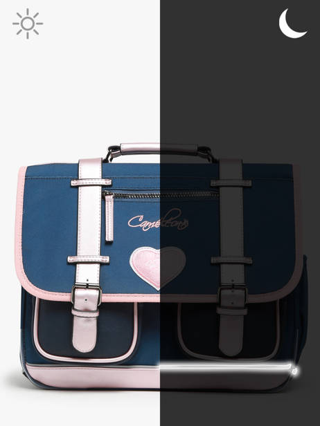 Wheeled Schoolbag 2 Compartments Cameleon Blue vintage fantasy PBVGCA38 other view 7