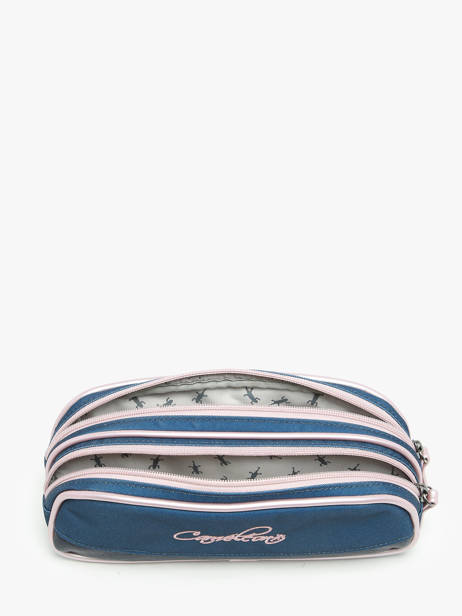 Pencil Case For Girls 2 Compartments Cameleon Blue vintage fantasy PBVGTROU other view 1