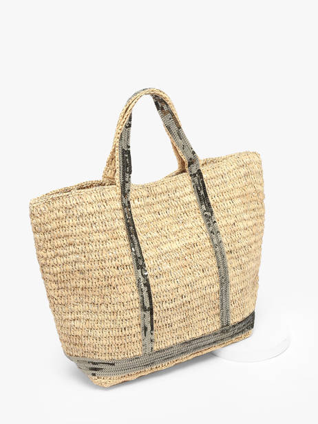 Cabas Cabas Raphia Cuir Vanessa bruno Beige cabas raphia 30V40413 vue secondaire 2