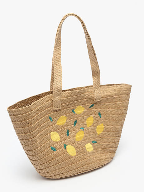 Sac PortÃ© Ã©paule Luisa Raphia Pieces Beige luisa 17155923 vue secondaire 2
