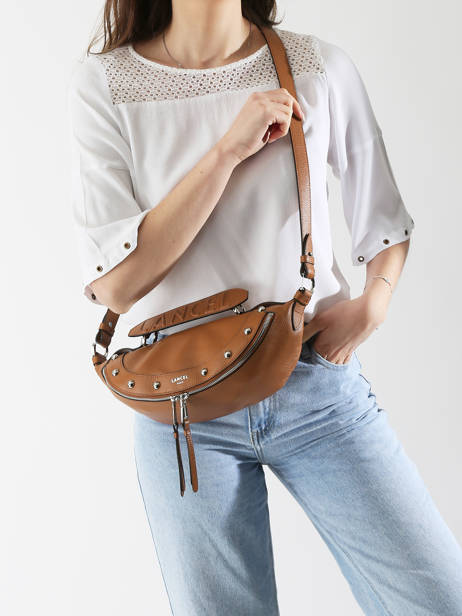Sac BandouliÃ¨re Origami Cuir Lancel Marron origami A13379 vue secondaire 1