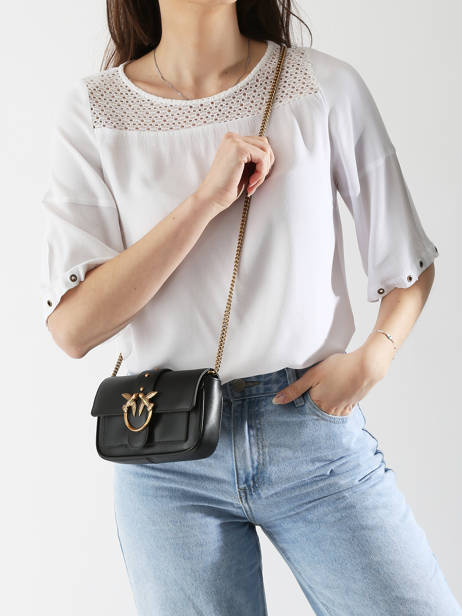 Sac BandouliÃ¨re Love Bag Icon Cuir Pinko Noir love bag icon A0F1 vue secondaire 1