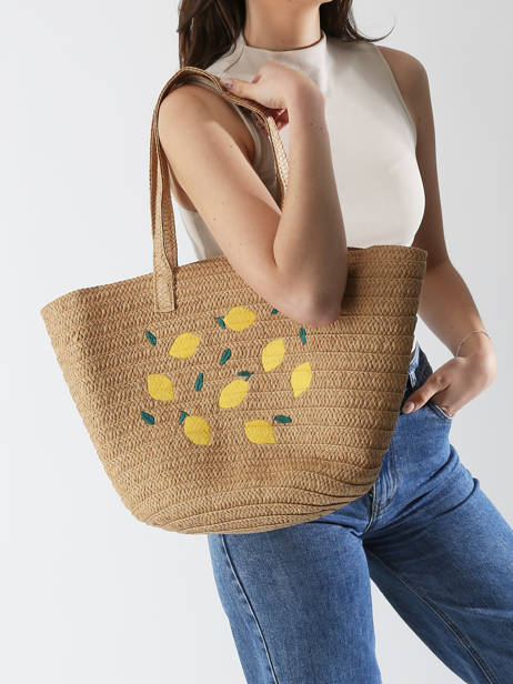Sac PortÃ© Ã©paule Luisa Raphia Pieces Beige luisa 17155923 vue secondaire 1