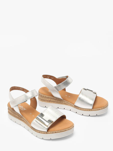 Sandales En Cuir Gabor Argent women 10 vue secondaire 1