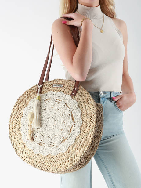 Sac PortÃ© Ã©paule Bora Paille Les tropeziennes Beige bora TZ02 vue secondaire 1