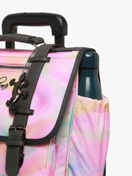 Wheeled Schoolbag For Kids 2 Compartments Cameleon Pink vintage fantasy CR38 other view 6