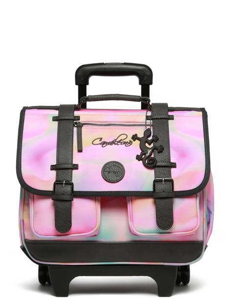 Wheeled Schoolbag For Kids 2 Compartments Cameleon Pink vintage fantasy CR38 other view 7
